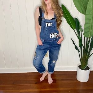 ZARA Denim Overalls With Patches (size M)